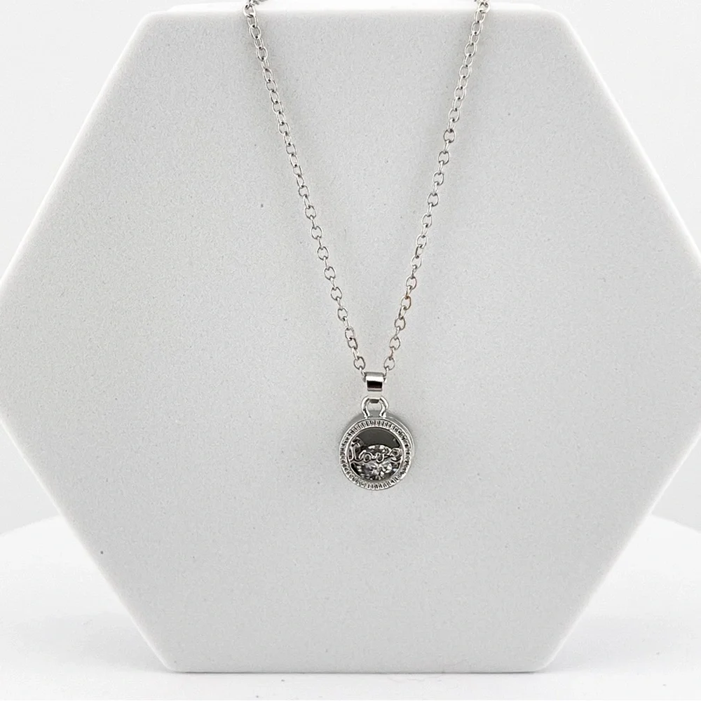 Swarovski Crystal Love Pendant Necklace Rhodium
